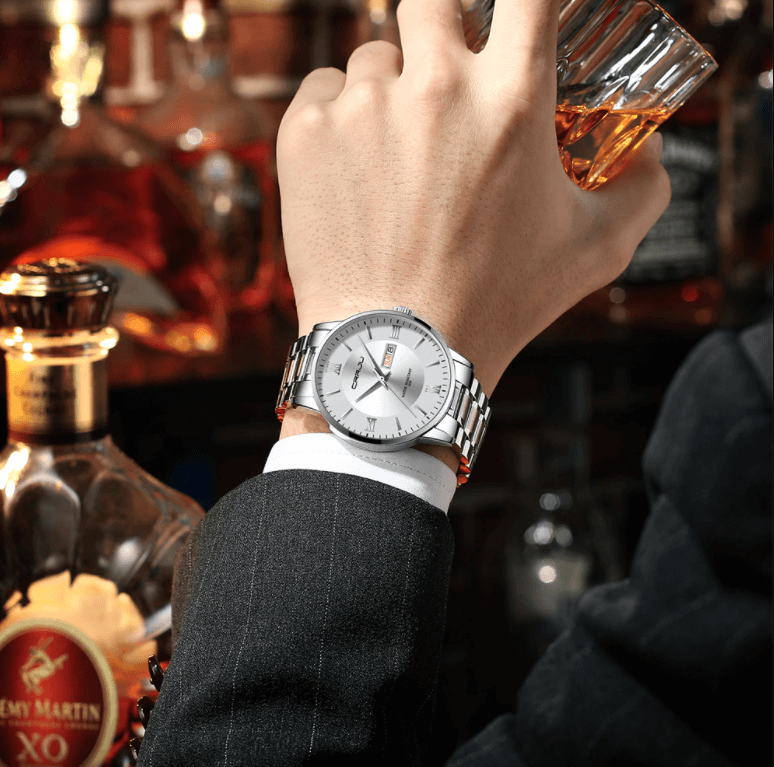 Stylish Mens Water Resistant Stainless Steel Watch