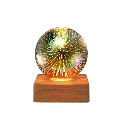 Sparkling Glass Ball Lamp with Colorful Fireworks Effect