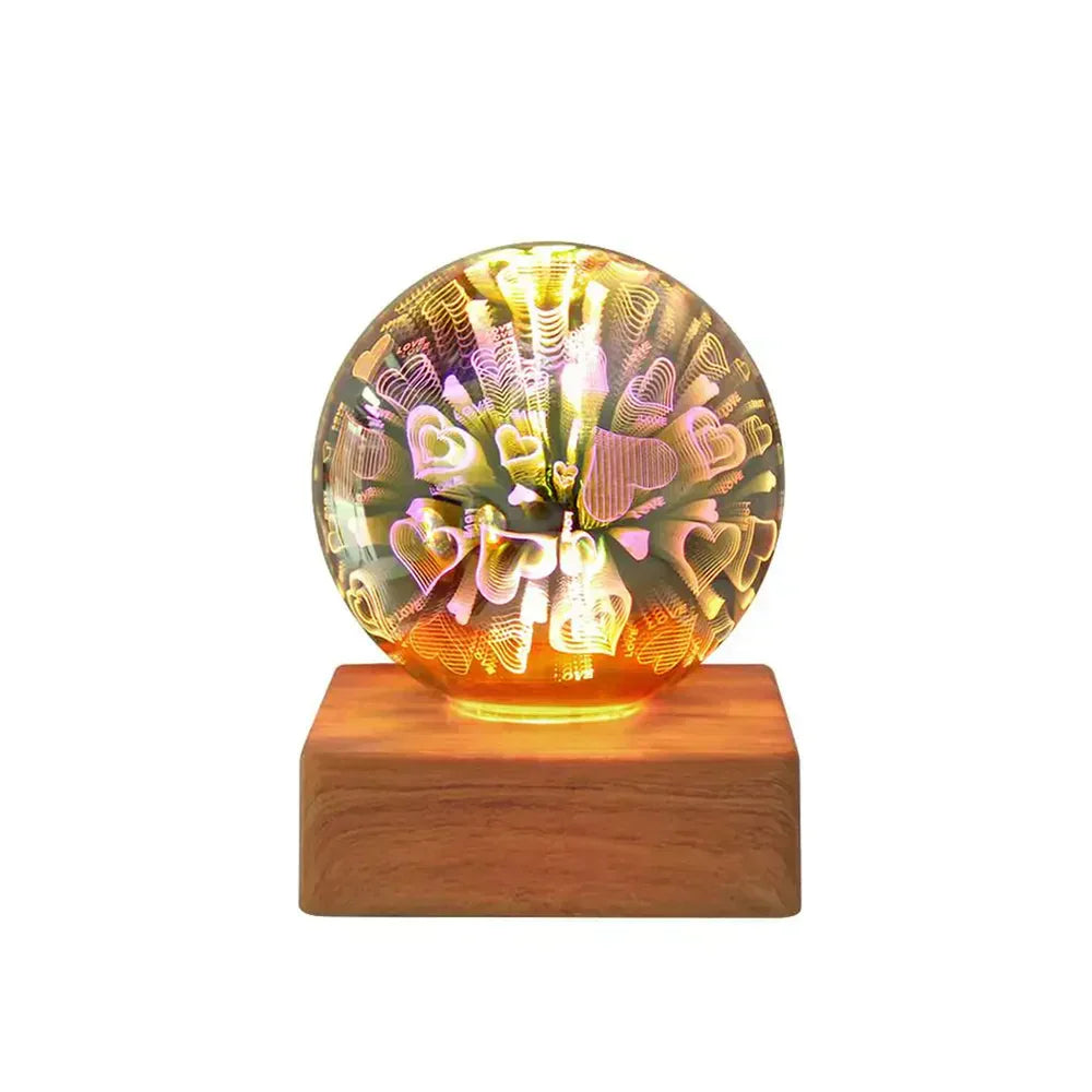 Sparkling Glass Ball Lamp with Colorful Fireworks Effect
