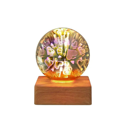 Sparkling Glass Ball Lamp with Colorful Fireworks Effect