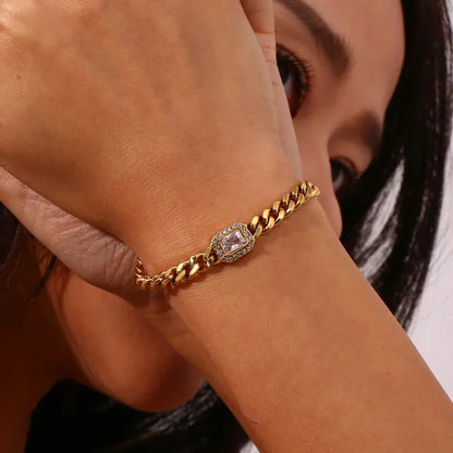 Glamorous Crystal Necklace and Cuff Set