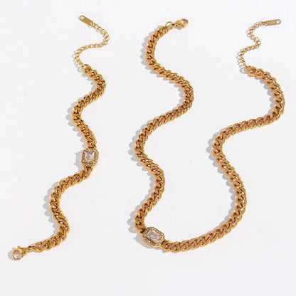 Glamorous Crystal Necklace and Cuff Set