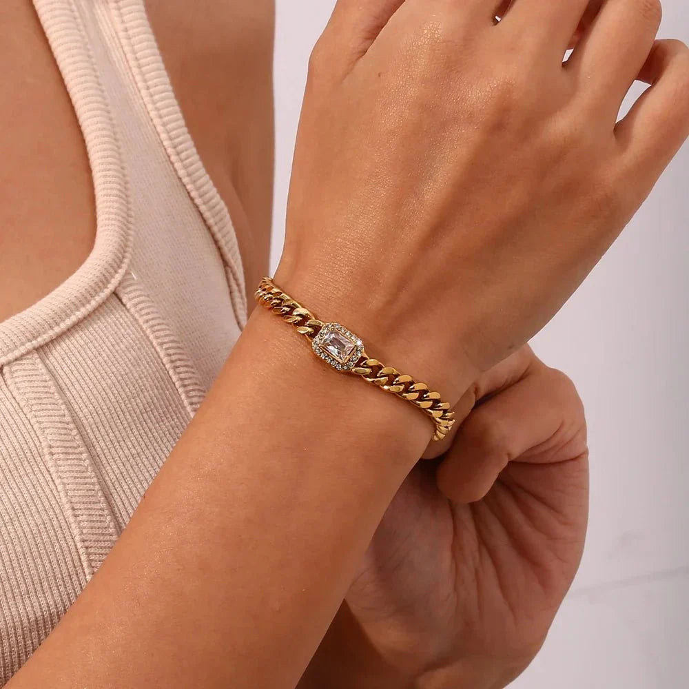 Glamorous Crystal Necklace and Cuff Set