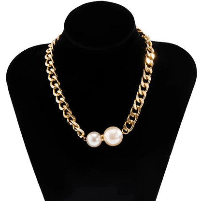 Affordable Faux Pearl Pendant Chain Necklace