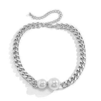 Affordable Faux Pearl Pendant Chain Necklace