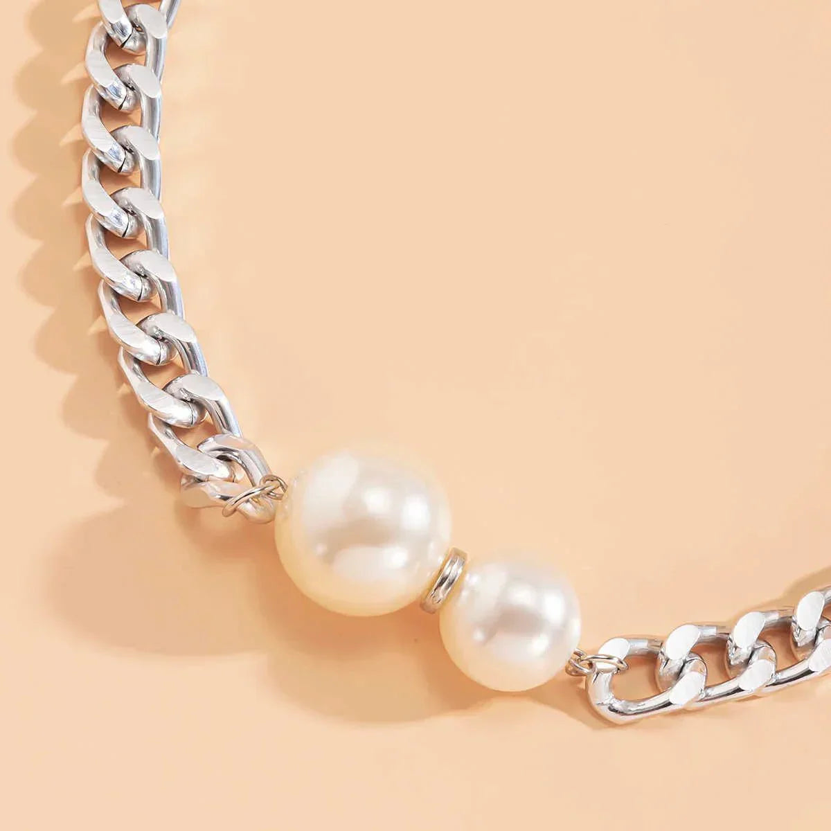 Affordable Faux Pearl Pendant Chain Necklace