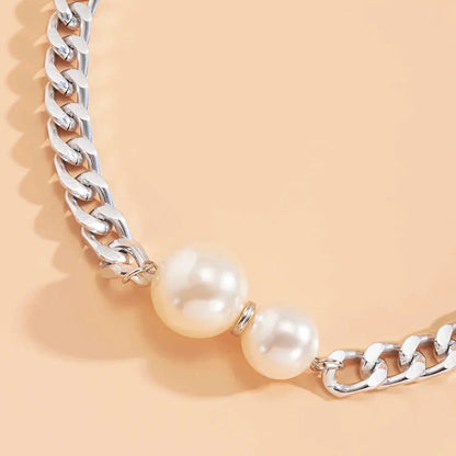 Affordable Faux Pearl Pendant Chain Necklace