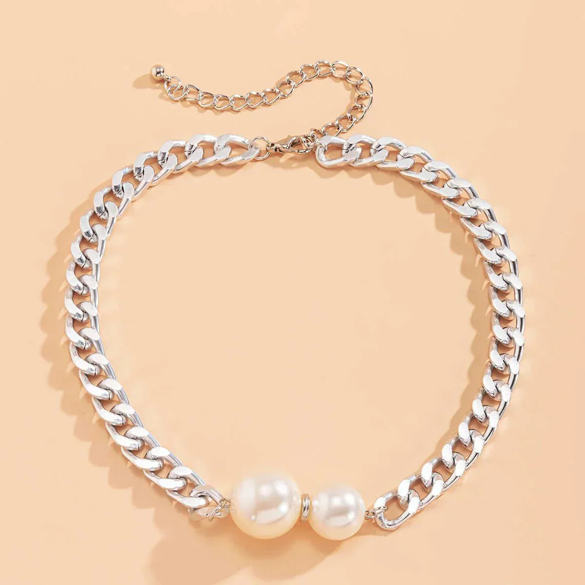 Affordable Faux Pearl Pendant Chain Necklace