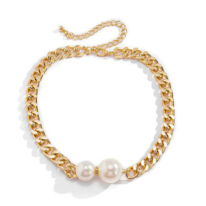 Affordable Faux Pearl Pendant Chain Necklace