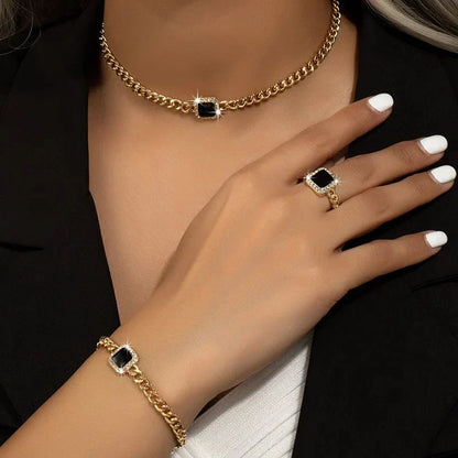 Premium Diamond Link Necklace Set - Luxicro