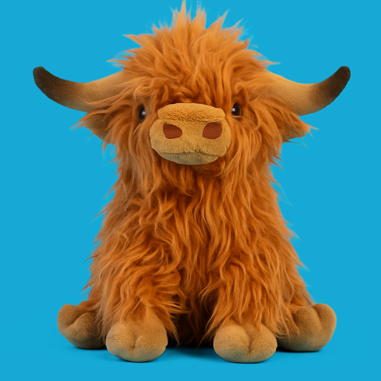 Cuddly Plush Scottish Cow Teddy Toy - Luxicro