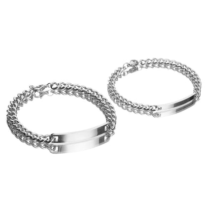 Custom Engraved Bar Chain Bracelets