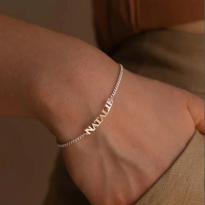Customized Monogrammed Name Plate Bracelet