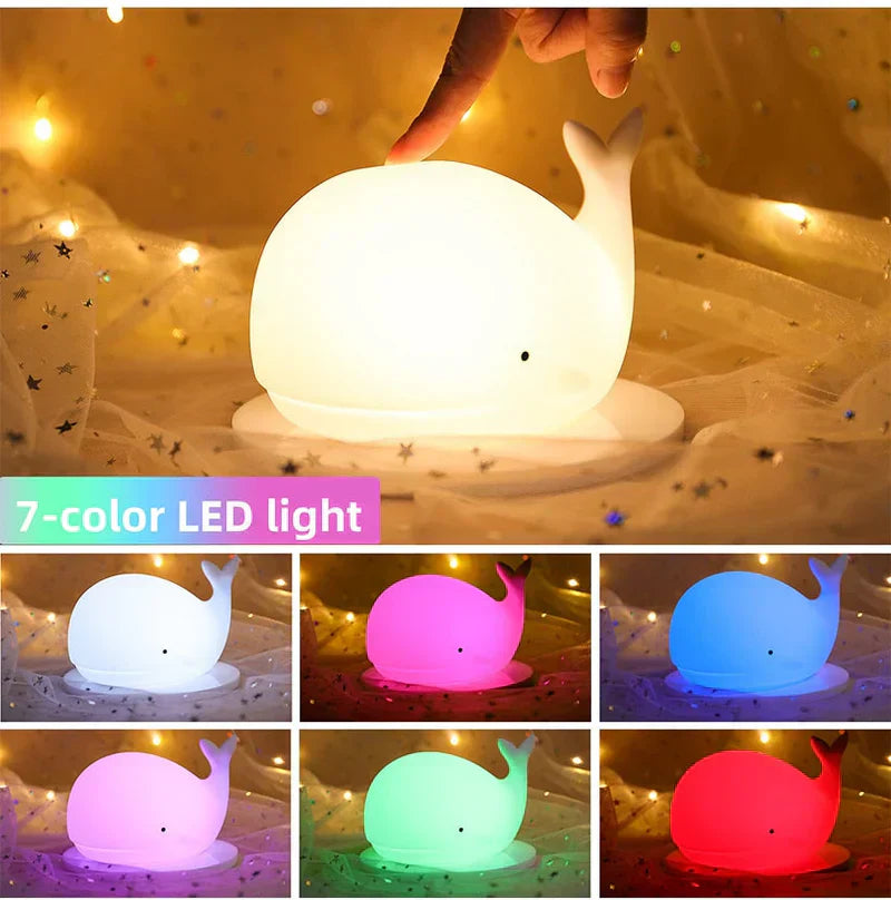 Adorable Whale LED Nightlight with Color Change