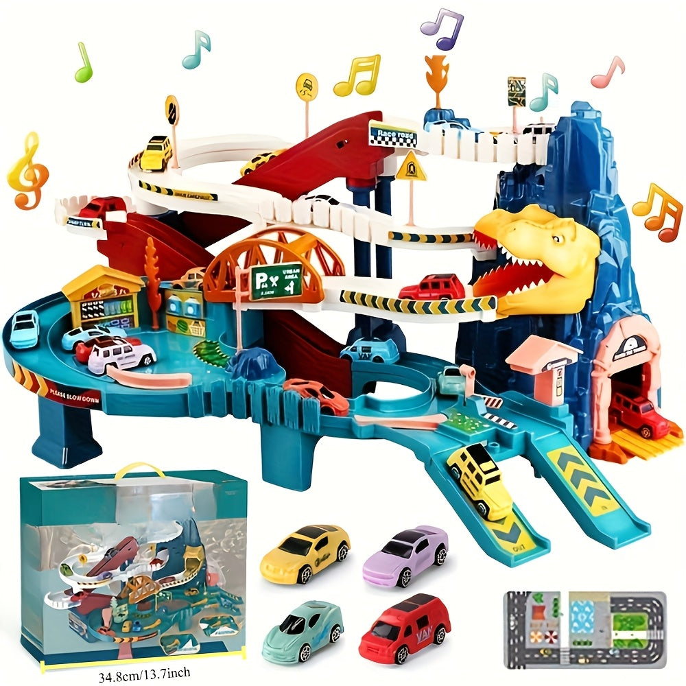 Fun Dinosaur Racing Playset with Tracks - Luxicro