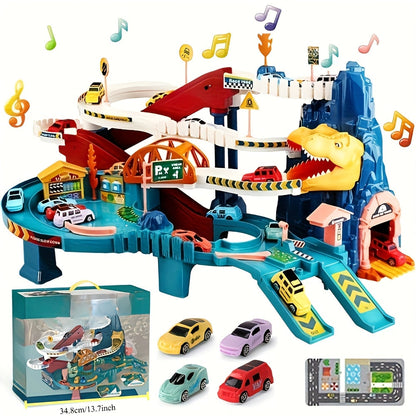 Fun Dinosaur Racing Playset with Tracks - Luxicro