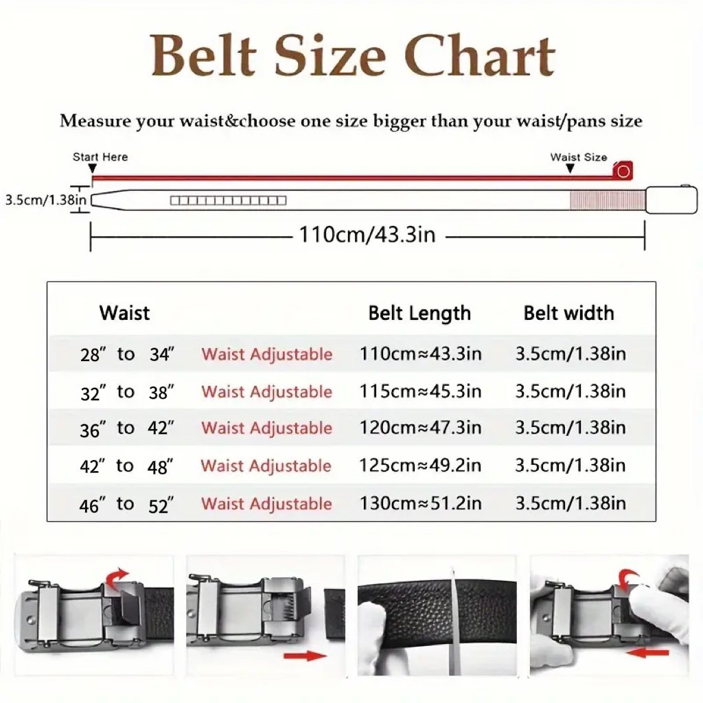 High Quality Adjustable Leather Belt With Silver Buckle