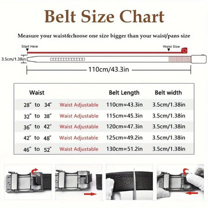 High Quality Adjustable Leather Belt With Silver Buckle