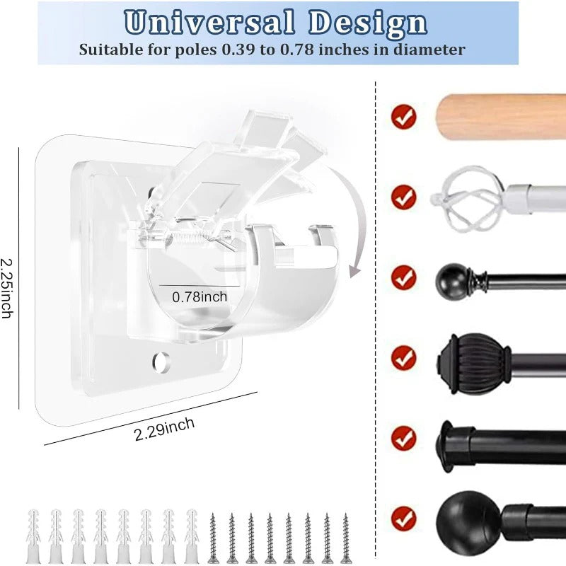 Simple Install Curtain Rod Holders No Drill Needed