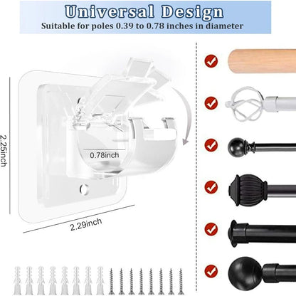 Simple Install Curtain Rod Holders No Drill Needed