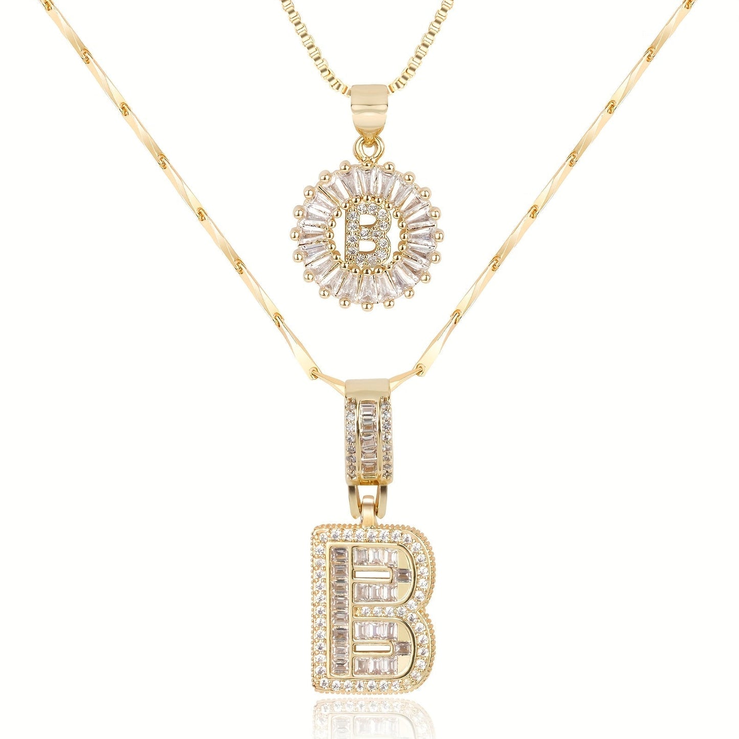 Fine 14k Gold Initial Diamond Pendant Necklace
