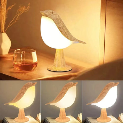 Natural Wood Bird Table Night Light