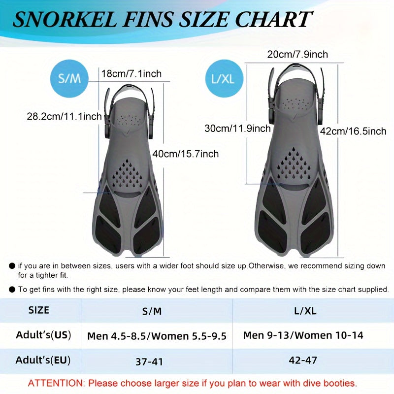 Compact Unisex Snorkel Fins for Travel