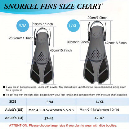 Compact Unisex Snorkel Fins for Travel