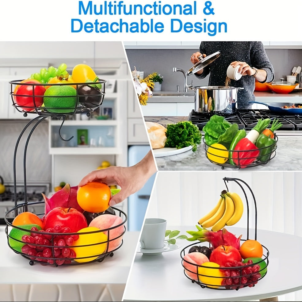 Space Saving 2-Tier Metal Fruit Stand