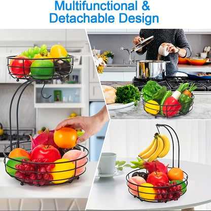 Space Saving 2-Tier Metal Fruit Stand