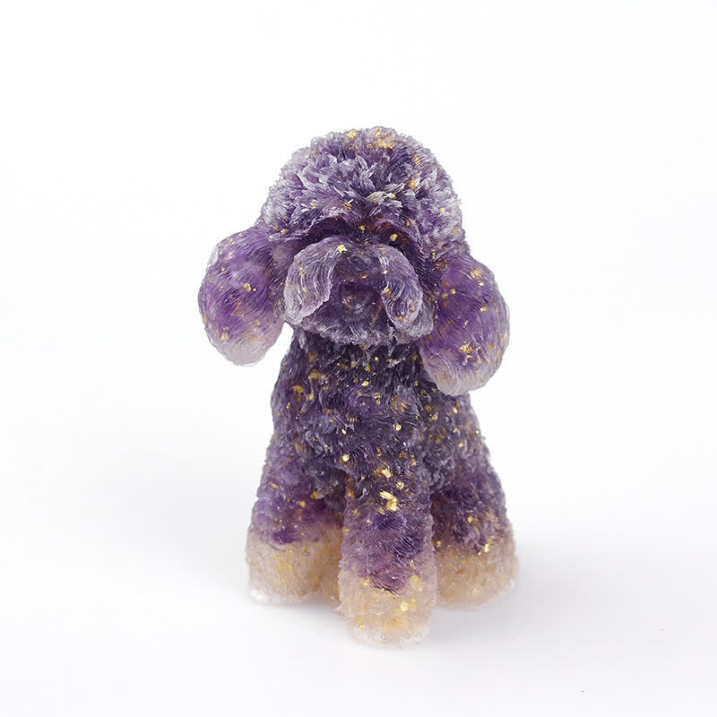 Shiny Gemstone Dog Ornament Figure