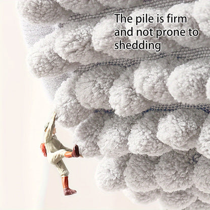 Plush Round Bathroom Mat Ultra Soft Anti Slip