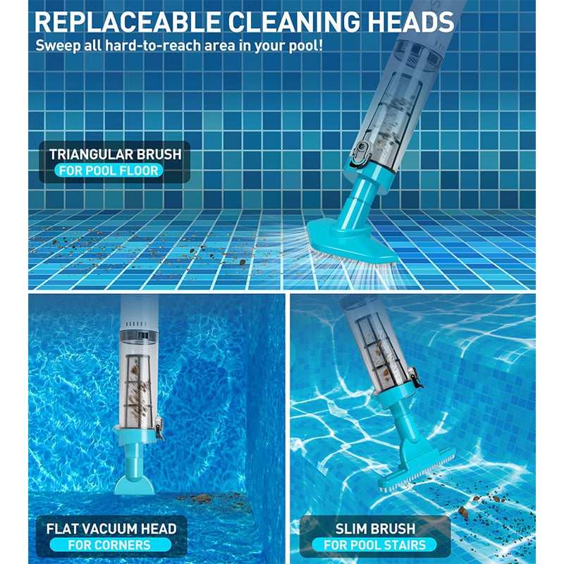 Compact Cordless Pool Cleaner Vacuum Set