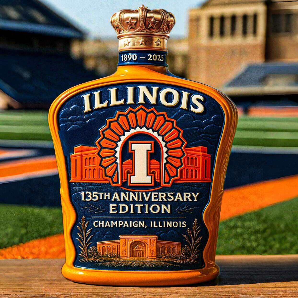 Limited Edition Illinois 135th Year Whiskey Bottle - Luxicro