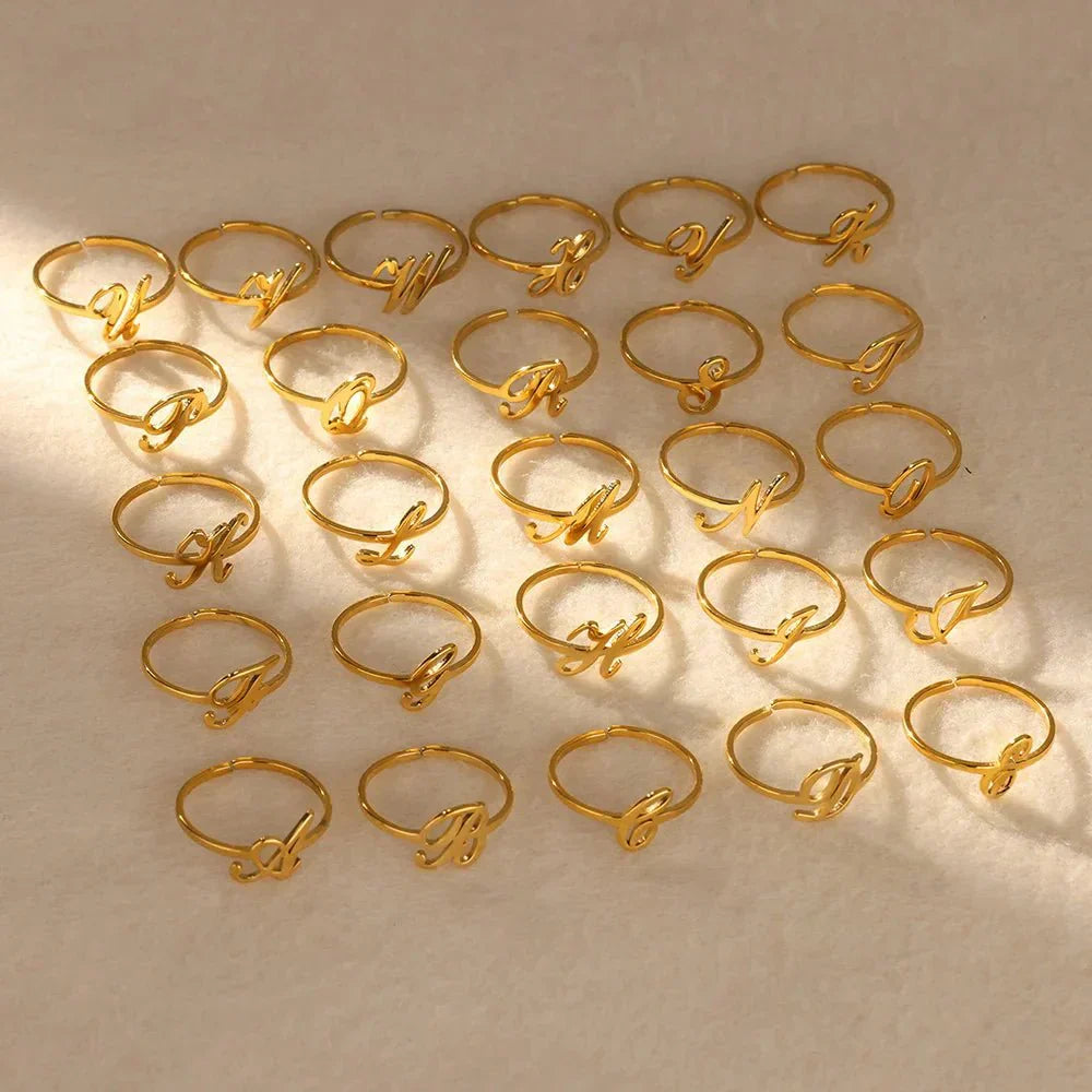 Custom Monogrammed Alphabet Letter Rings