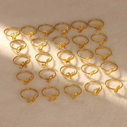 Custom Monogrammed Alphabet Letter Rings