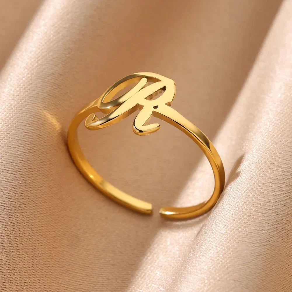 Custom Monogrammed Alphabet Letter Rings