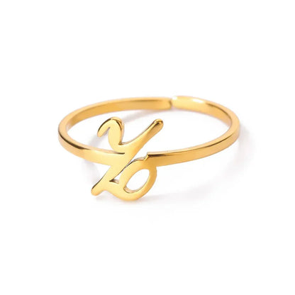 Custom Monogrammed Alphabet Letter Rings