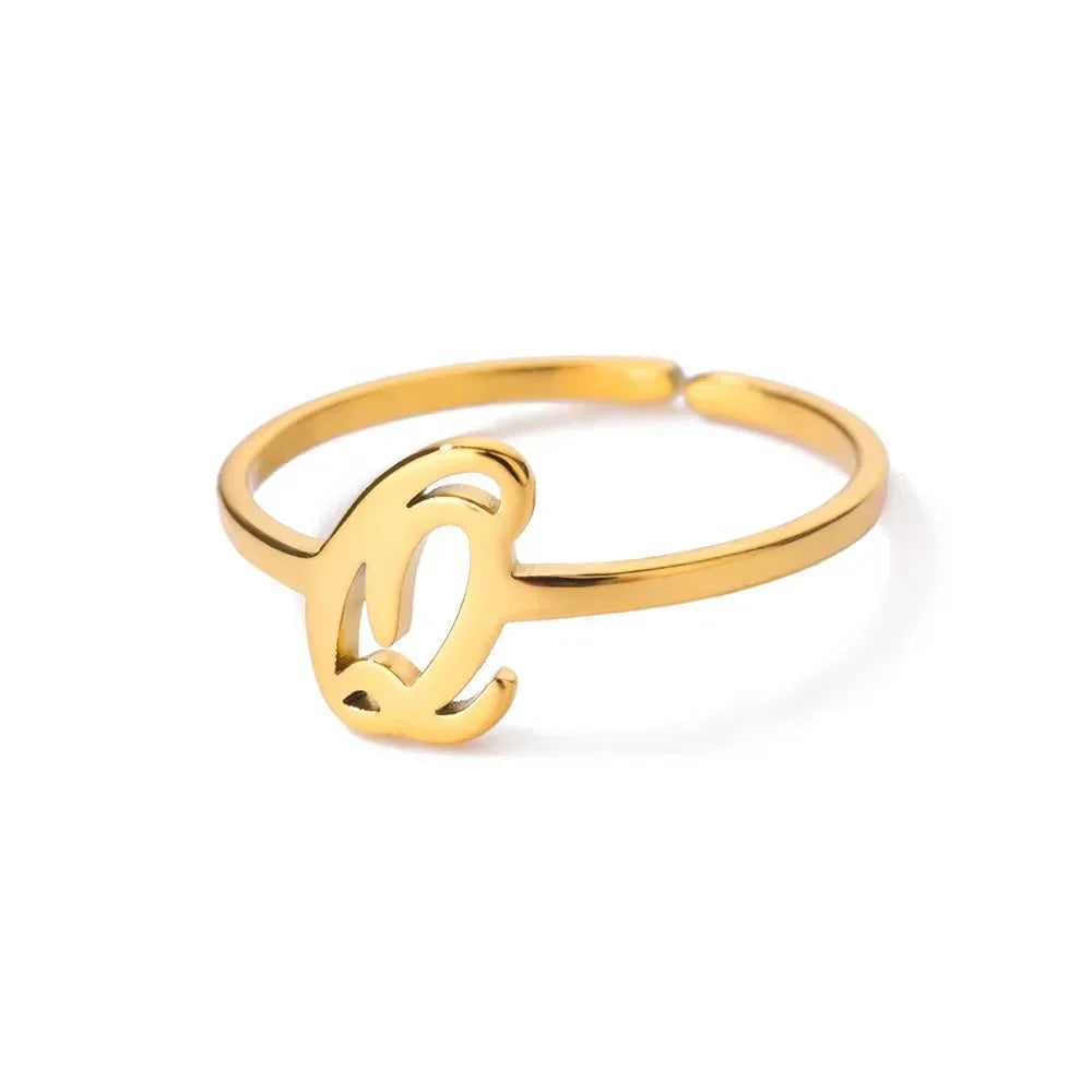 Custom Monogrammed Alphabet Letter Rings