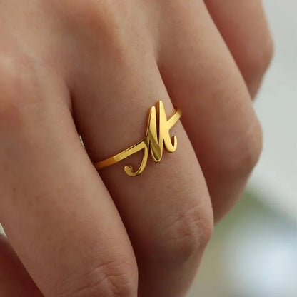 Custom Monogrammed Alphabet Letter Rings