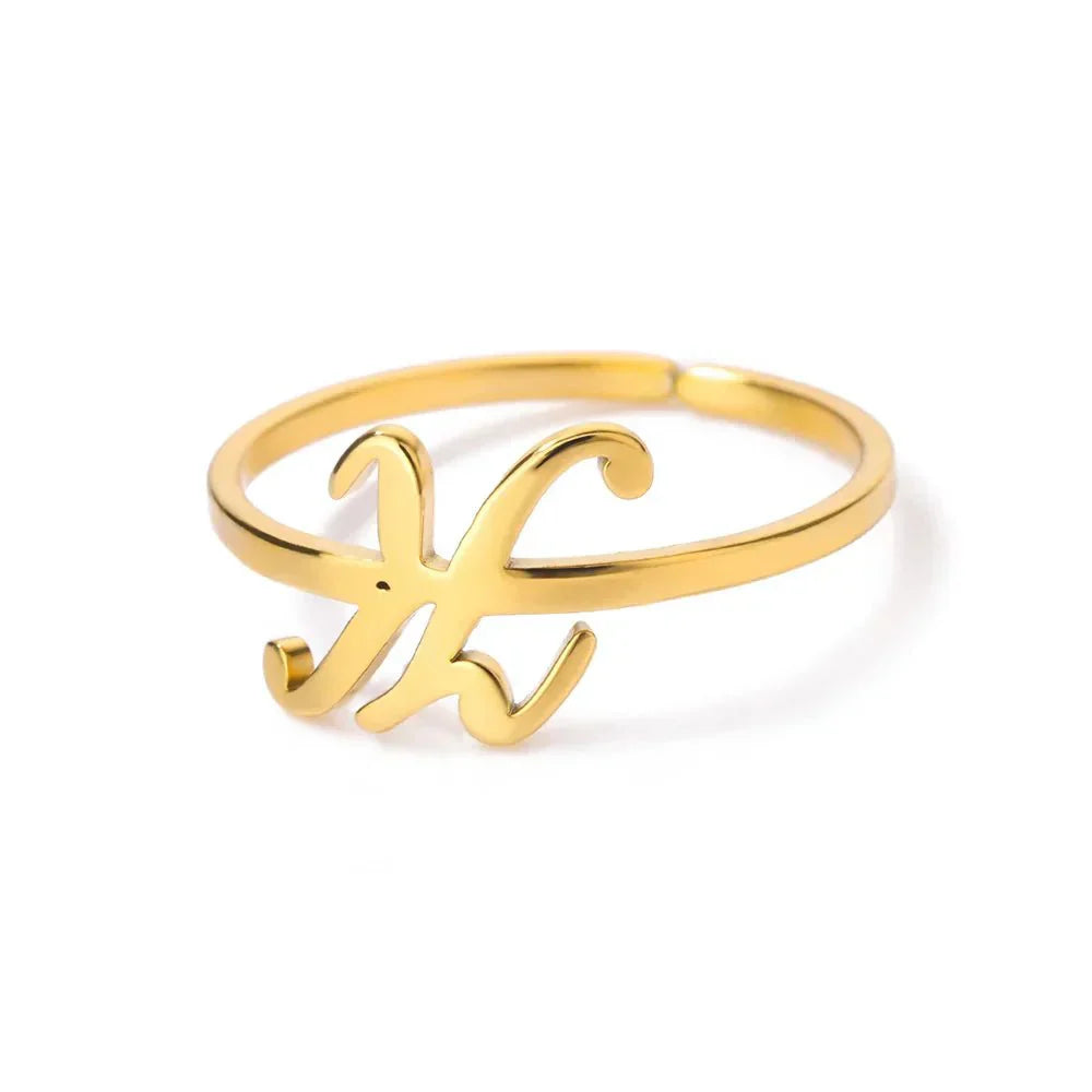 Custom Monogrammed Alphabet Letter Rings