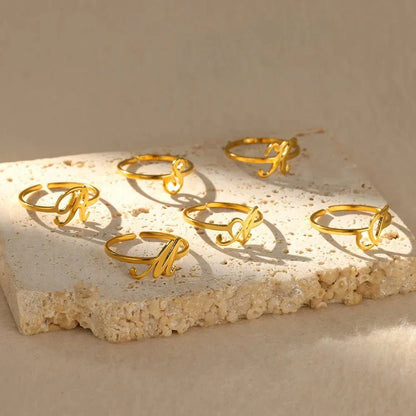 Custom Monogrammed Alphabet Letter Rings