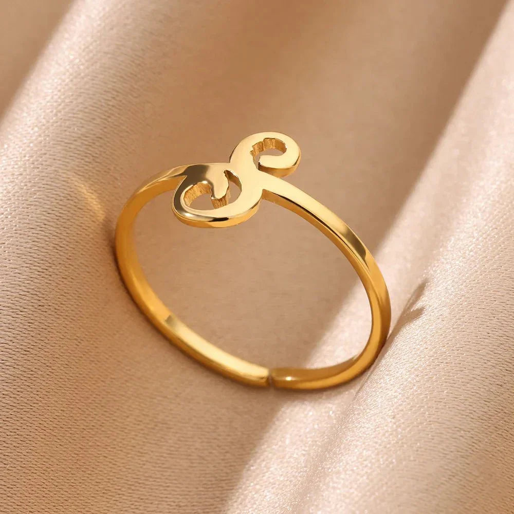 Custom Monogrammed Alphabet Letter Rings