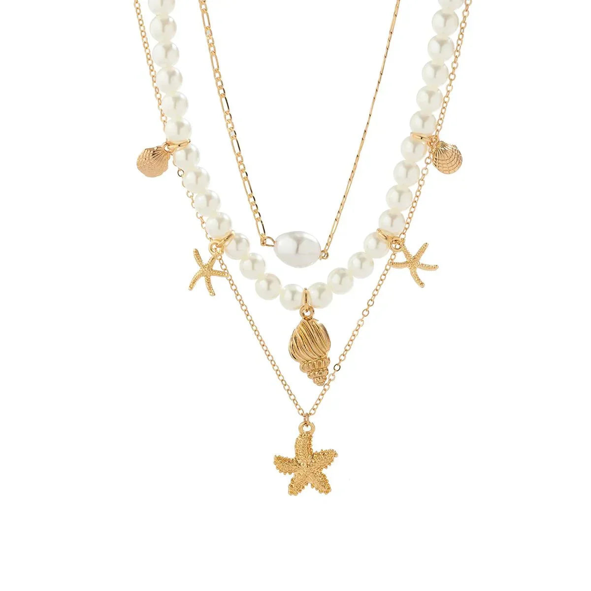 Dainty Ocean Multi Layer Necklace Set