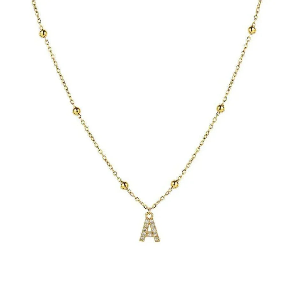 Dainty Pearl Initial Pendant Necklace