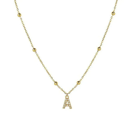 Dainty Pearl Initial Pendant Necklace