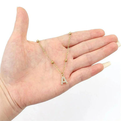 Dainty Pearl Initial Pendant Necklace
