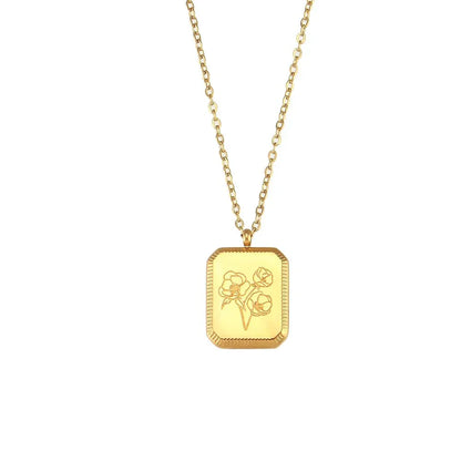 Dainty Gemstone Floral Pendant Necklace
