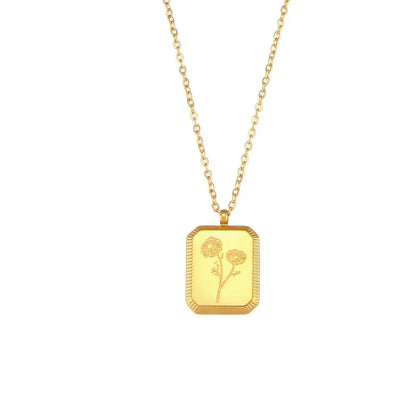 Dainty Gemstone Floral Pendant Necklace