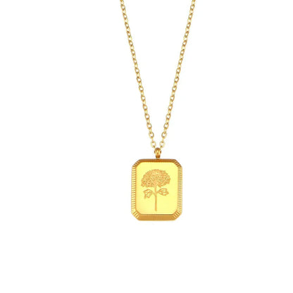 Dainty Gemstone Floral Pendant Necklace